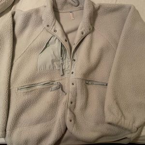 FREE PEOPLE hit the slopes fleece jacket in salt water